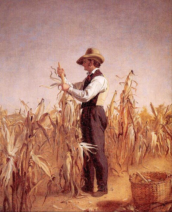 William Sidney Mount Long Island Farmer Husking Corn Sweden oil painting art
